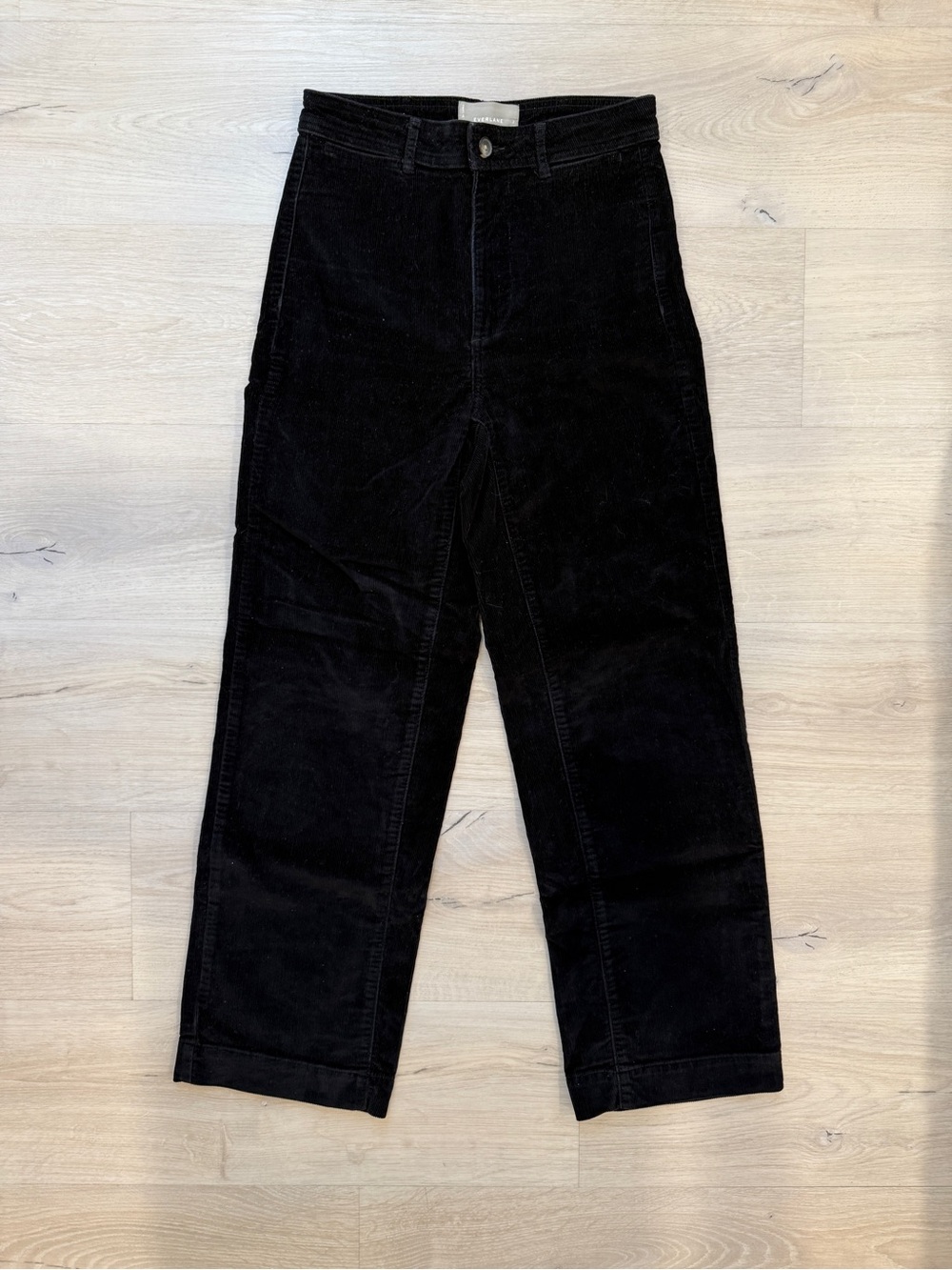 Everlane Black Corduroy High Waist Wide-Leg Pants